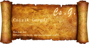 Csizik Gergő névjegykártya