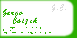gergo csizik business card